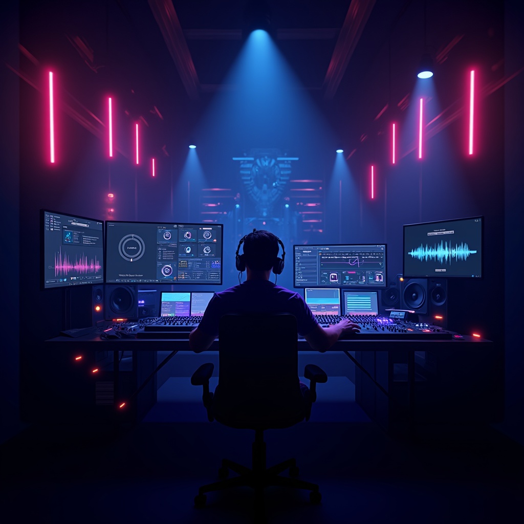 AI music creation workspace