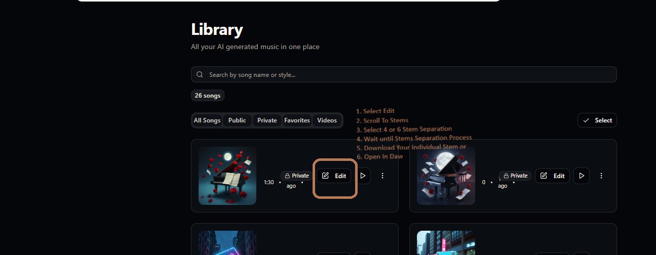 ShiMuv Library — click Edit on any track to open the Track Editor